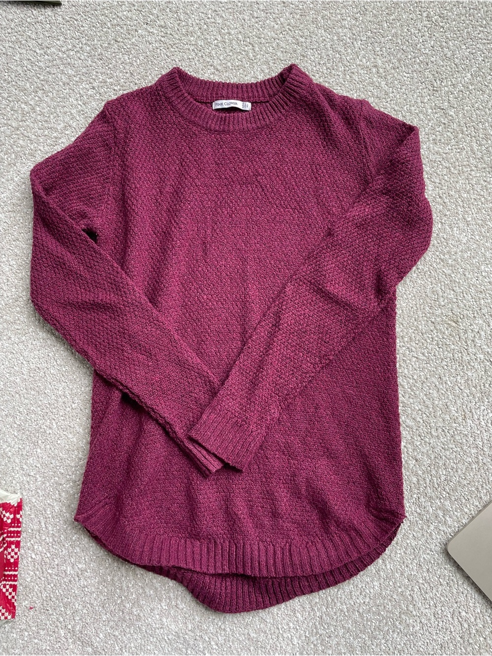 Pink Clover Plum Crewneck Sweater